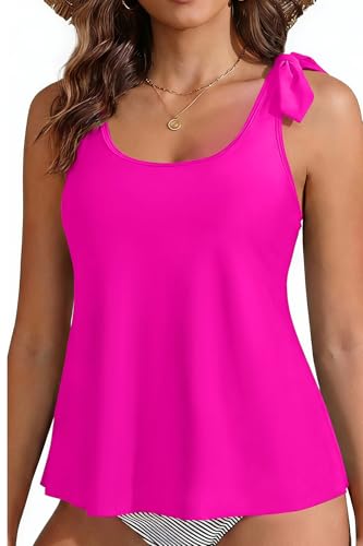Women's Flowy Tankini Top Only- Modest Swimsuit Top Tie...