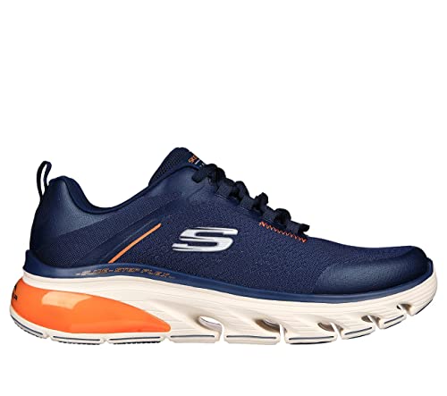 Skechers Skechers Men's Glide-Step Flex Air Sneakers, Navy/Orange, 10.5 M