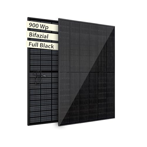 VALE Solarmodul-Set Bifazial 900 Wp Full Black - Glas-Glas-Module - Solarpanel für Balkonkraftwerke - Universal einsetzbar - Lineare Leistungsgarantie