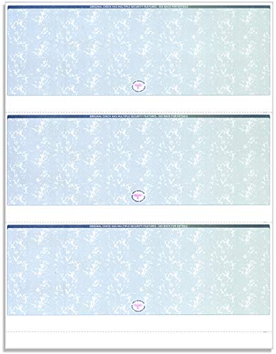 NextSecure Blank Check Stock for Laser/Ink-Jet, 500 Sheets Per Pack (Green/Blue Prismatic 3 Per Page)