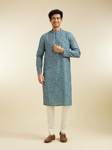 Image of DIWAS BY MANYAVAR Men's Cotton Blend Printed Kurta (1pc)