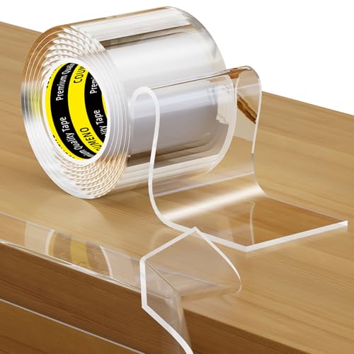 COUMENO Kantenschutz Transparent, 50 mm x 4 m, 2 mm Dick, Starke Klebekraft Ecken- & Kantenschutz zum Kindersichern und Baby-Schutz, Weiche Möbelkantenschoner für Wände,Bleche,Glastische,Möbel,Betten