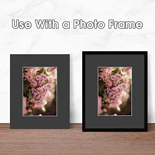 Golden State Art Pack Of 10, Acid-Free Black Pre-Cut 8X10 Picture Mat For 5X7 Photo With White Core Bevel Cut Frame Mattes #TOP4