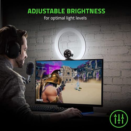 Image of Razer Ring Light 12 inch Streaming and Selfie Light: Customizable Light Spectrum - Adjustable Brightness - Includes Tripod, Phone and Webcam Mount - Designed for Streaming and Twitch - Compatible w /Kiyo