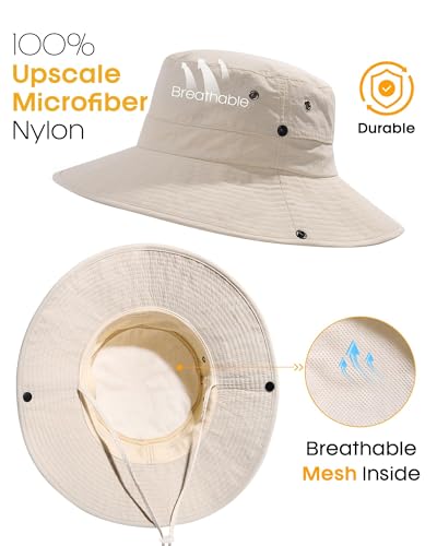 FURTALK Sun Hats for Women Ponytail UPF 50+ Beach Summer Hat Wide Brim Packable Cowboy Hat