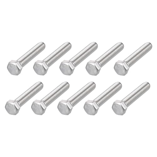 Image of METALLIXITY Hex Head Bolts (7 /16-14 x 2-1 /2 inch) 10Pcs, 304 Stainless Steel 18-8, Fully Threaded, External Hex Drive, Plain Finish, Hex Head Screw Bolt, Silver