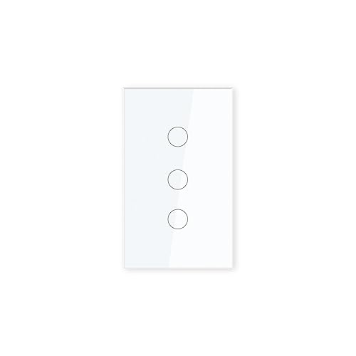 Interruptor de luz inteligente de 4.646 x 2.835 x 1.339 in, necesita cable neutro, WiFi de 2.4 GHz, interruptor inteligente certificado por la FCC