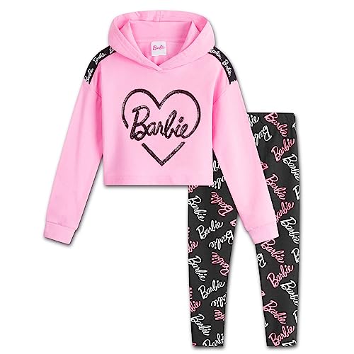 Barbie Tuta Bambina Ragazza 3-14 Anni Felpa in Cotone e Pantaloni Tuta...