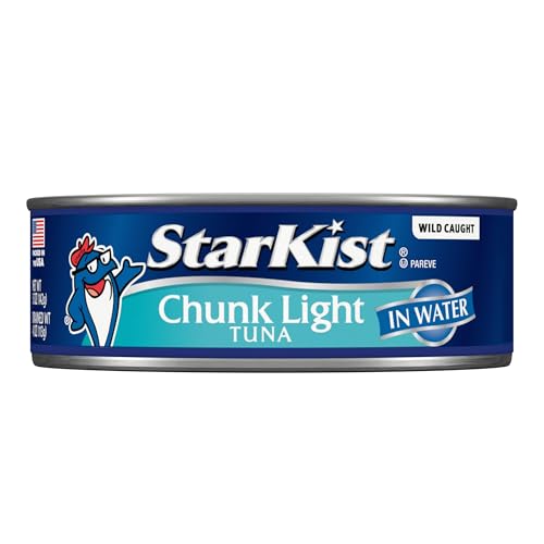 Image of StarKist Chunk Light Tuna in Water, 5oz Canned Tuna, 4-Pack | 20g Protein Per Serving, Wild Caught, Gluten Free, Soy Free, Perfect for Salads, Sandwiches
