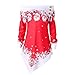 Produktbild YWLINK Mode Damen TräGerlos Weihnachten Schneeflocke Drucken Asymmetrie Tunika Sweatshirt Schulterfrei Tops(XL,Rot)