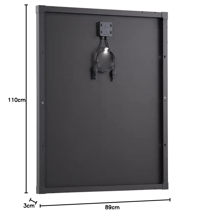 Genio Monokristallines Solarmodul mit Schingle-Technologie, PV-Modul, schwarz, für Wohnwagen, Boote, Anhänger, Wohnwagen, Balkonsolaranlagen, Off-Grid-Systeme. (200W)