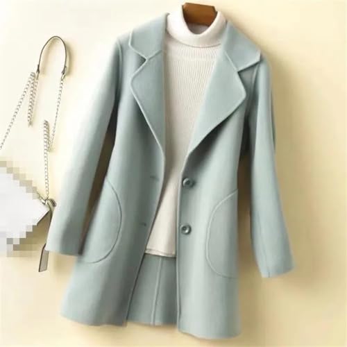 Vsadsau Women's Cashmere Coat Autumn And Winter Mid-Length Solid Color Single-Breasted Jacket2