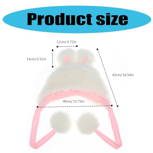Rabbits Ears Hat Funny Plush Hat Unisex Animal Ears Flap Hat Softable Warm Hat for Winter Fashion3