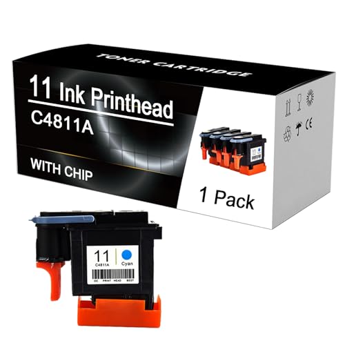 ZLJNFC Ink Printhead Replacement for HP 11 C4811A Printhead, Use to Designjet 500 510 800 100 110 1000 1100 1200 2300 2600 9110 9120 9130 Printers,Cyan-1 Pack