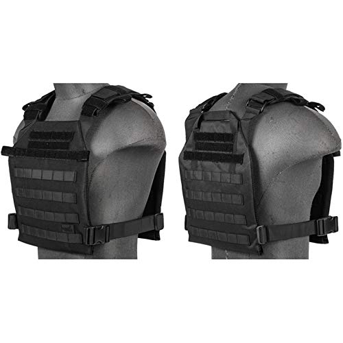 Lancer Tactical Polyester Airsoft QR Lightweight Tactical Vest Nylon Black Adjustable Combat Training