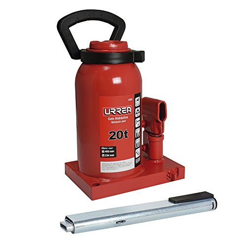 URREA Hydraulic Bottle Jack - 20 Ton Heavy Duty Car/Truck Lift with Adjustable Threaded Extension & Telescoping Handle - 2420