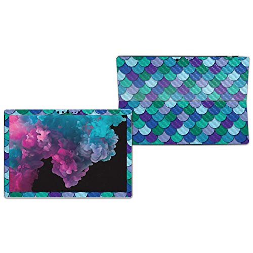 Image of MIGHTY SKINS MightySkins Carbon Fiber Skin for Microsoft Surface Pro 6 - Blue Scales | Protective, Durable Textured Carbon Fiber Finish | Easy to Apply, Remove, and Change Styles | Made in The USA