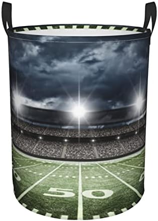 Stadium Football Satdium Field Light Night Laundry Basket Circular Hamper Clothes Storage Bucket Daily Necessities Storage Bag S/M Two Sizes