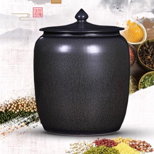 Récipient à riz en céramique avec couvercle, grand pot de cuisine hermétique pour céréales