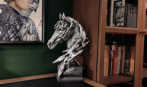 image for LOOYAR Resin Horse Head Statue Sculpture Ornament Collectible Figurine