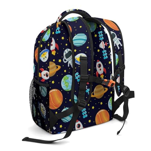 Custom Astronaut Galaxy Planets 3 Piece Backpack Set Add Name Personalized School Bag with Lunch Bag Kid Water Bottle Customization Bookbag for Students Back to School4