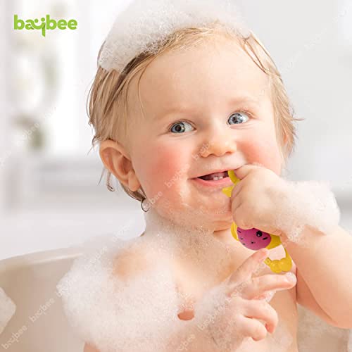 Image of Baybee 5 Pcs Baby Rattle Teether Toy Set for Newborns | Soft BPA Free Food Grade Silicone Teething Toys | Colorful Infant Rattles & Chew Toys for Babies 3+ Months | Safe Baby Essentials Gift Pack
