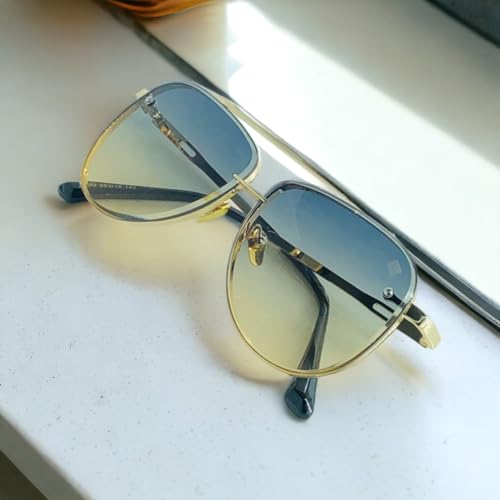 Image of ELEGANTE UV Protected Driving Vintage Pilot Gradient Metal Body Aviator Sunglasses for Men and Women