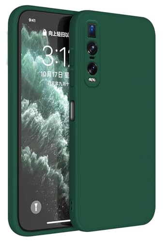 Topme Funda para OPPO Find X2 Pro (6.7' Inches) Carcasa Caja Case Estuche, Funda Protectora de Piel de Silicona TPU - Verde Oscuro