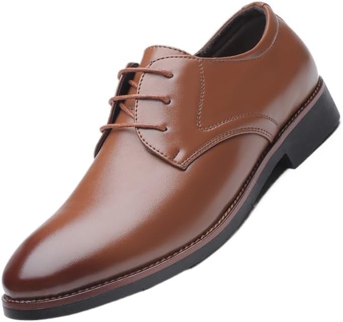 Men's Classic Business Lace-up Dress Shoes Low-top Round-Toe Oxford Shoes for Wedding Party Work Men Comfortable Versatile Shoes