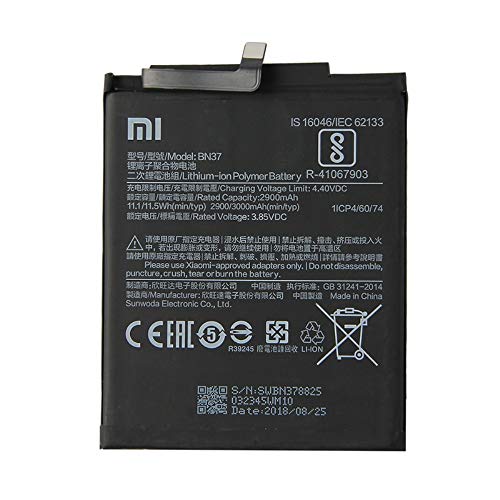 BEST2MOVIL BATERIA Interna BN37 2900 mAh Compatible con XIAOMI REDMI 6 / 6A