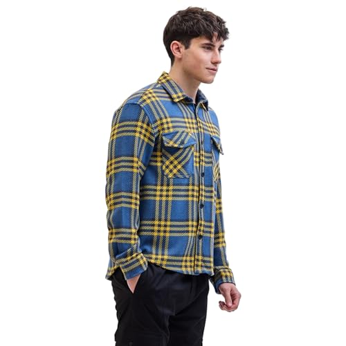 Image of SNITCH Blue Checks Double Pocket Flannel Overshirt