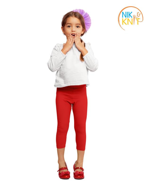 Image of NIK & KNIT Premium Stretchable Plain Capri Leggings for Girls /Kids | Night Wear | Leggings /Capris (Top /T-Shirt NOT Included)