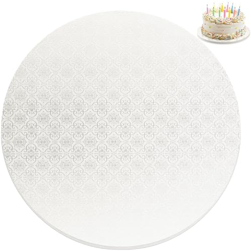 Kuchenbrett – 14 Zoll / 36 cm, rund, weiß – Trommeltablett aus Pappe – Basis für mehrstufige Kuchenpräsentation – Kreis mit dicker Unterseite – von PixiPy