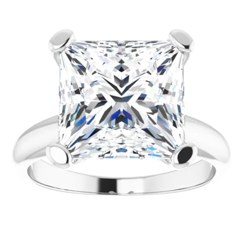 4 Carat Princess Cut Lab Diamond Engagement Ring3