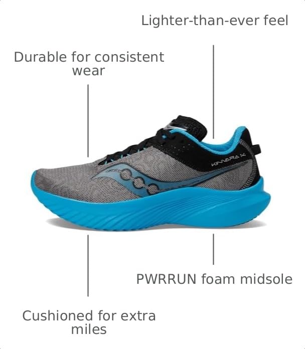 Image of Saucony Womens Kinvara 14 Running Sneakers Shoes - Black