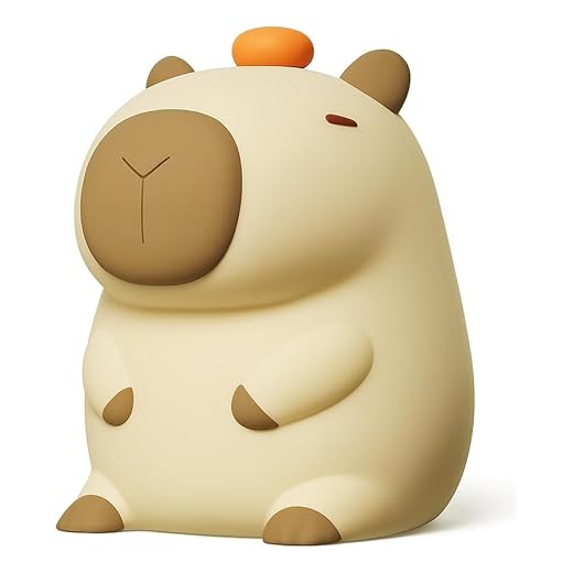 Luminária Capivara De Silicone Recarregável LED Bivolt Que Muda De Cor Ao Toque, Abajur Noturno Decorativo Infantil Para Quarto, Mesa, Presente Fofo E Luz Aconchegante