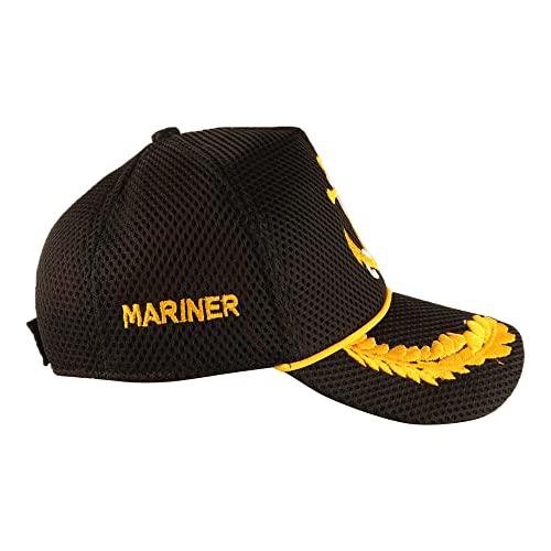 Image of Adjustable Caps | Uniform Accessory | Free Size Unisex Hat | Baseball Hats | Durable & Lightweight Comfortable Cap | Hat with Gold Embroidery Merchant Navy Cap