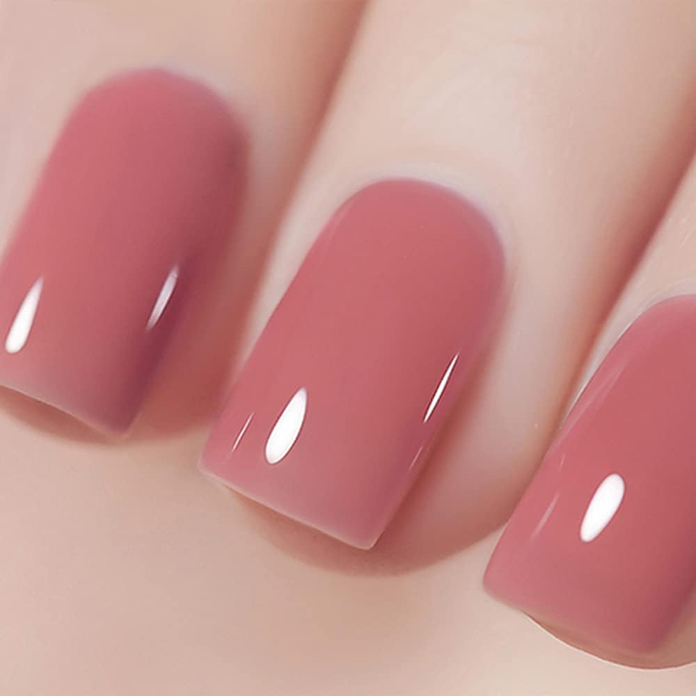 Vishine Jelly Crystal Gel Nail Polish 15ML Cover Pink Gel Polish Translucent Deep Pink Soak Off UV LED Gel Nail Polish Bright Color Home DIY Manicure Nail Salon Varnish #03