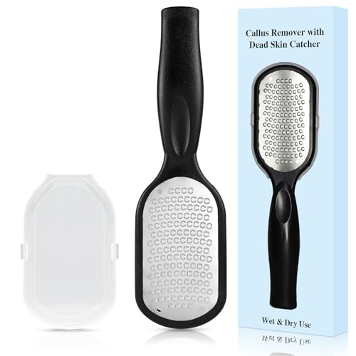 Foot File Callus Remover for Feet with Dead Skin Catcher Foot Files for Hard Skin Remover Wet & Dry Use High-Performance Scraper Heel Scraper Foot Scraper Foot Scrubber