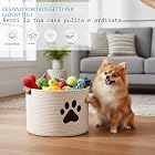 Foto di Morezi Cestino per giocattoli per cani e gatti, in grande contenitore, perfetto per raccogliere giocattoli, toelettatura, pannolini, per soggiorno, sala giochi, armadio, casa, beige