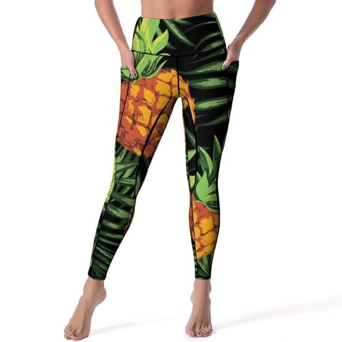 Legging de sport fitness taille haute Ananas fini les pantalons qui glissent