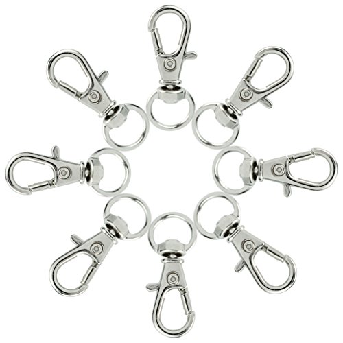50 Pcs Swivel Clasps Lanyard Snap Hook,Cnomg Metal Swivel Lanyard Snap Hook Lobster Claw Clasp(Sliver) #TOP2