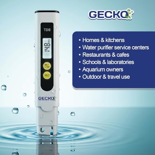 Image of Gecko Digital TDS Meter for Water testing | pH & PPM Tester | Water Hardness & pH Checker for RO, Aquarium, Hydroponics | Water Hardness & pH Level Checker | Total Dissolved Solids Meter | Pack of 1