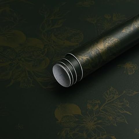Timeet Dark Green Floral Peel and Stick Wallpaper Cover