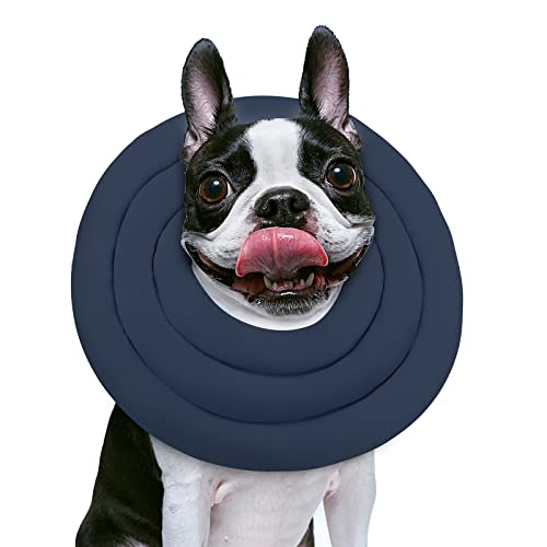 Image of Soft Dog Cones for Small Medium Dogs and Cats, Adjustable Dog Donut Collar Water Proof(Grey,XXXL-13)