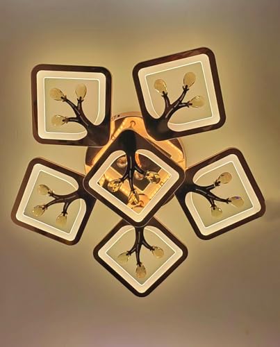 Image of LED Chandelier for Hall Decoration, Ceiling Jhoomar /Jhoomer Light for Living Room, Bedroom (Jhumar with Remote and Bluetooth Speaker, Music)