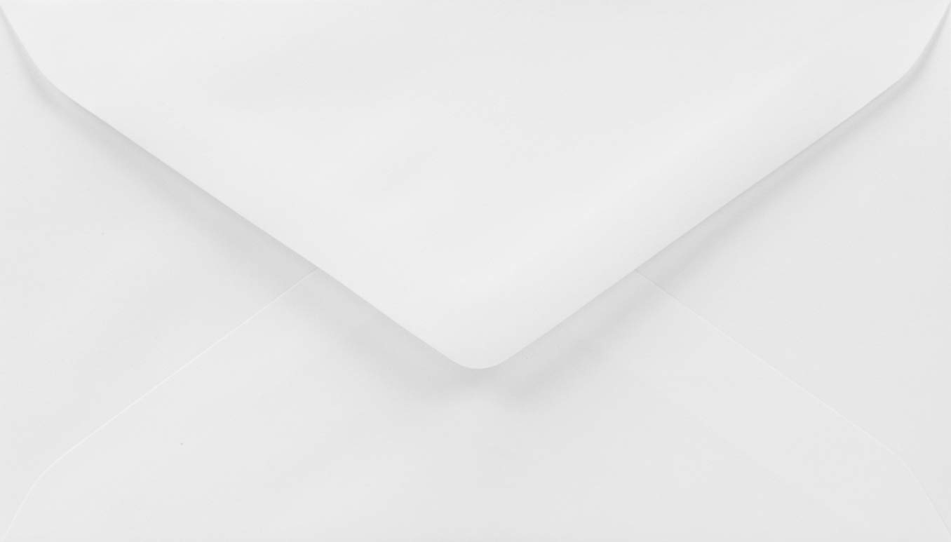 Netuno 100 White envelopes 90 x 160 mm 3.5 x 6.3 in 100gsm Lessebo Smooth White Pointed Flap Elegant envelopes for Business Cards Thank You Notes Gift Cards Cash Gifts Flyers brochures — image 1
