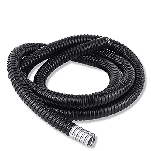 Manguito De Cable,Cubre Cables Manguera de Metal recubierta de plástico Negro de 5 m de Longitud Protector de Manga de la línea de la línea del Cable Flexible Corrugado (Size : ID 32mm x 5M)
