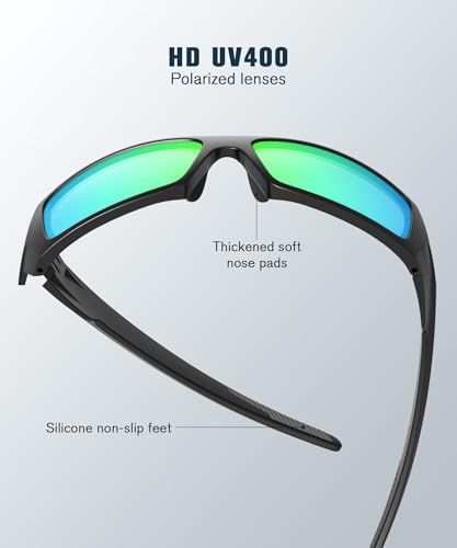 Image of Polarized Sport Sunglasses-for-Men Sun-Glasses: Mens Wrap Sunglasses for Fishing Cycling Running UV400 Protection
