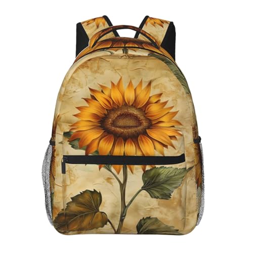 Turamurra Sunflower Backpack, Travel Backpacks Laptop Rucksack for Women, School Bookbag for Kids Girls Boys Teens, Cute Floral Back Pack Accessories Bag for Work, Ideal Gifts for Flower Lovers